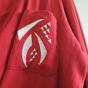 David N. Vintage Red Textured Open Front Blazer Coat-Medium-Made In USA